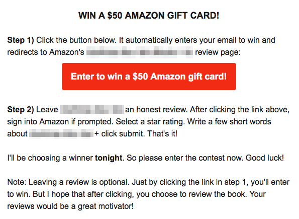 Giveaway for book reviews